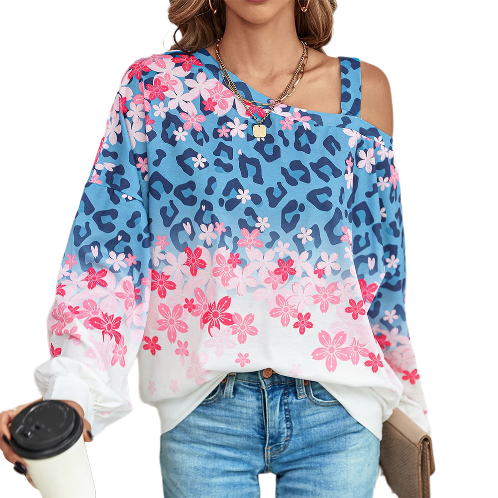 Alternative view of Women Loose Slanted Collar Long-sleeved Top Sweaters