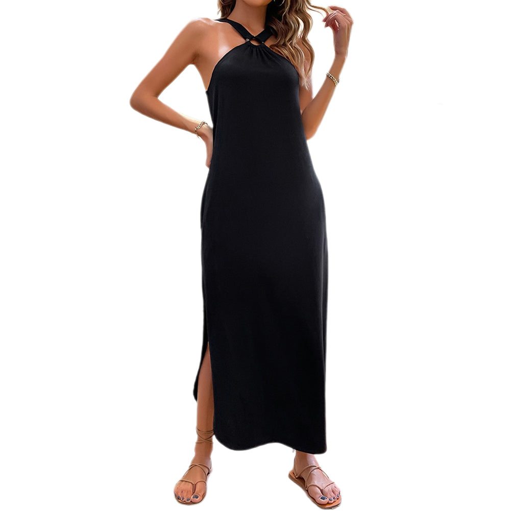 Alternative view of Women New Suspender Skirt Black Sleeveless Dress