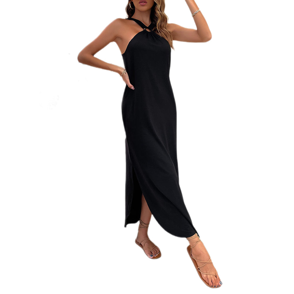 Women New Suspender Skirt Black Sleeveless Dress - Image 5