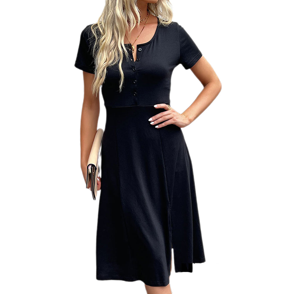 Alternative view of Short-sleeved Slit Women Dress