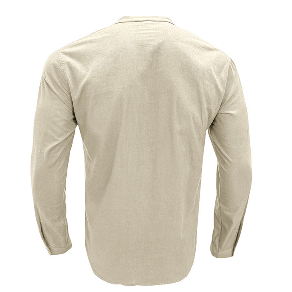 New Cotton And Linen Long-sleeved Shirt