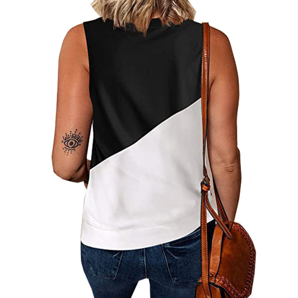 Alternative view of Color Block Casual Sleeveless Tops Pullover Vest