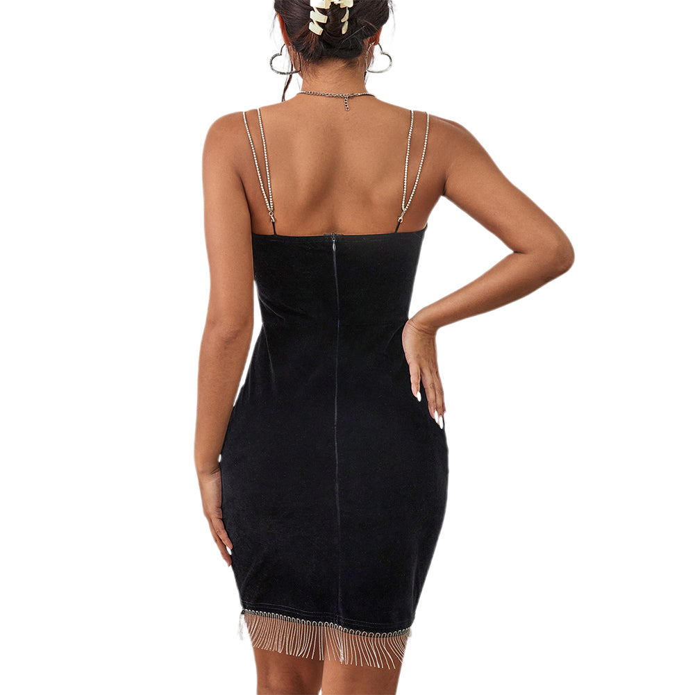 Alternative view of Suspenders With Fringe Party Dress