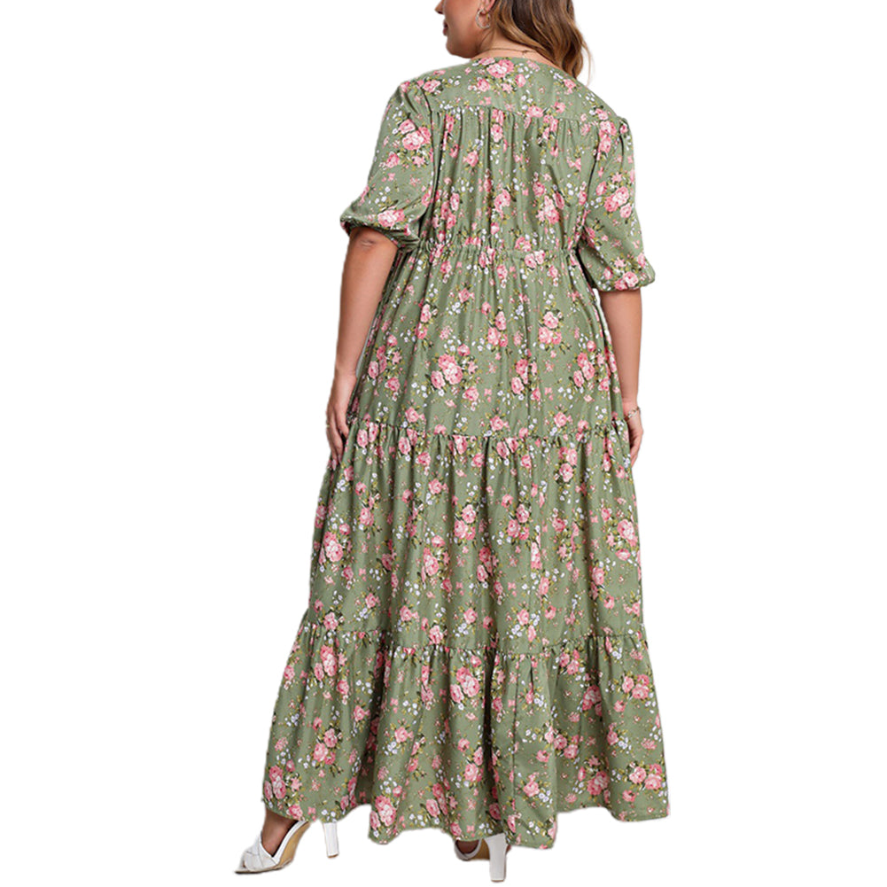 Alternative view of Plus Size Women Summer New Bohemian Print Loose Dress