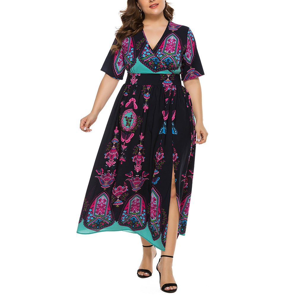 Alternative view of Plus Size Women Dress Bohemian Print Long Skirt