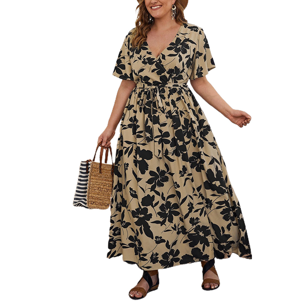 Alternative view of Style Cross-border Plus Size Women Fashion Printing Loose Dress