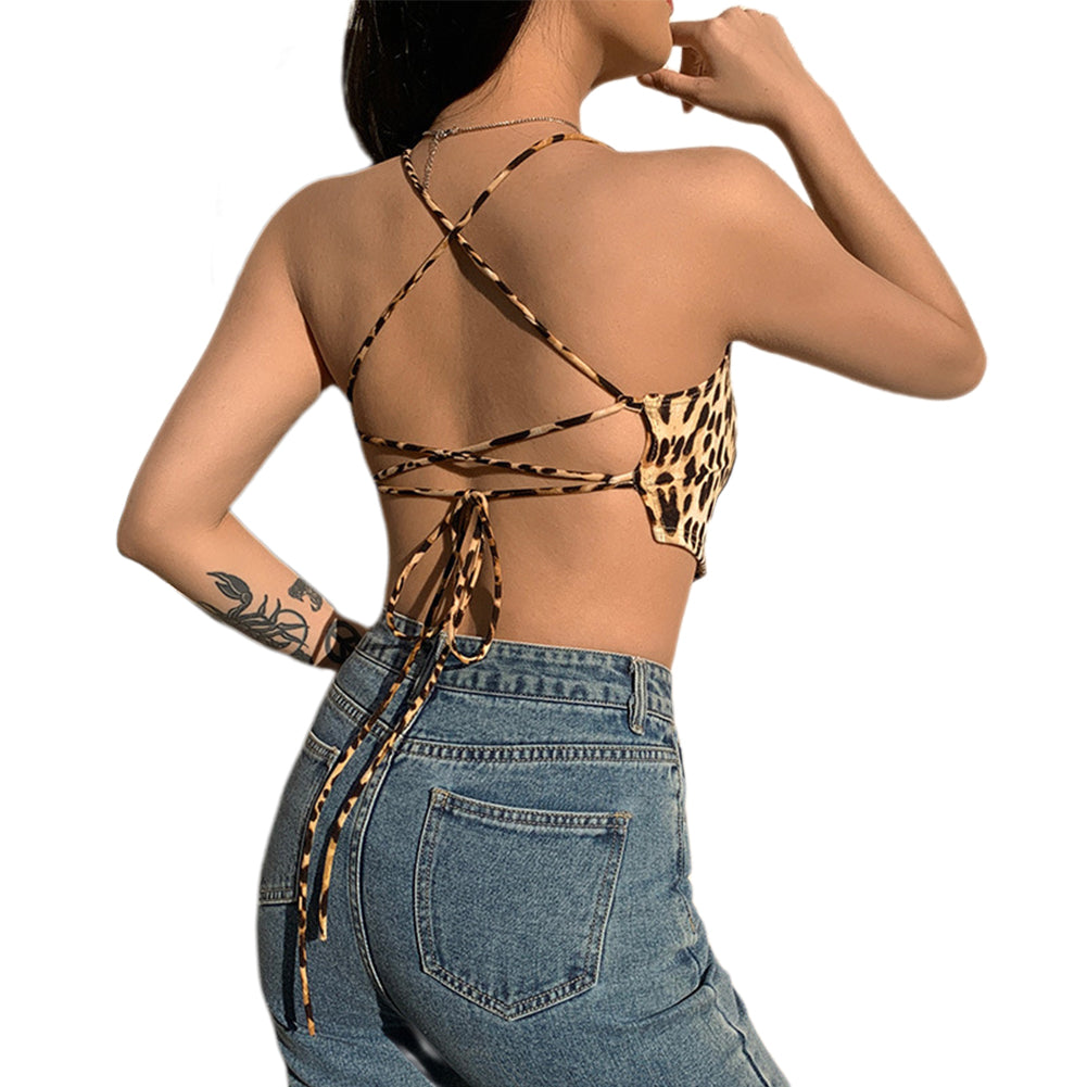 Alternative view of Women Small Vest Camisole Leopard Print Back Strap Tops