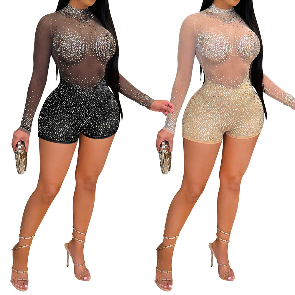 Alternative view of Sexy Nightclub Evening Hot Diamond See-through Jumpsuit Pants