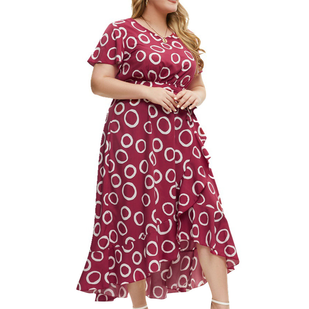 Women Summer New Print Short Sleeve Dress