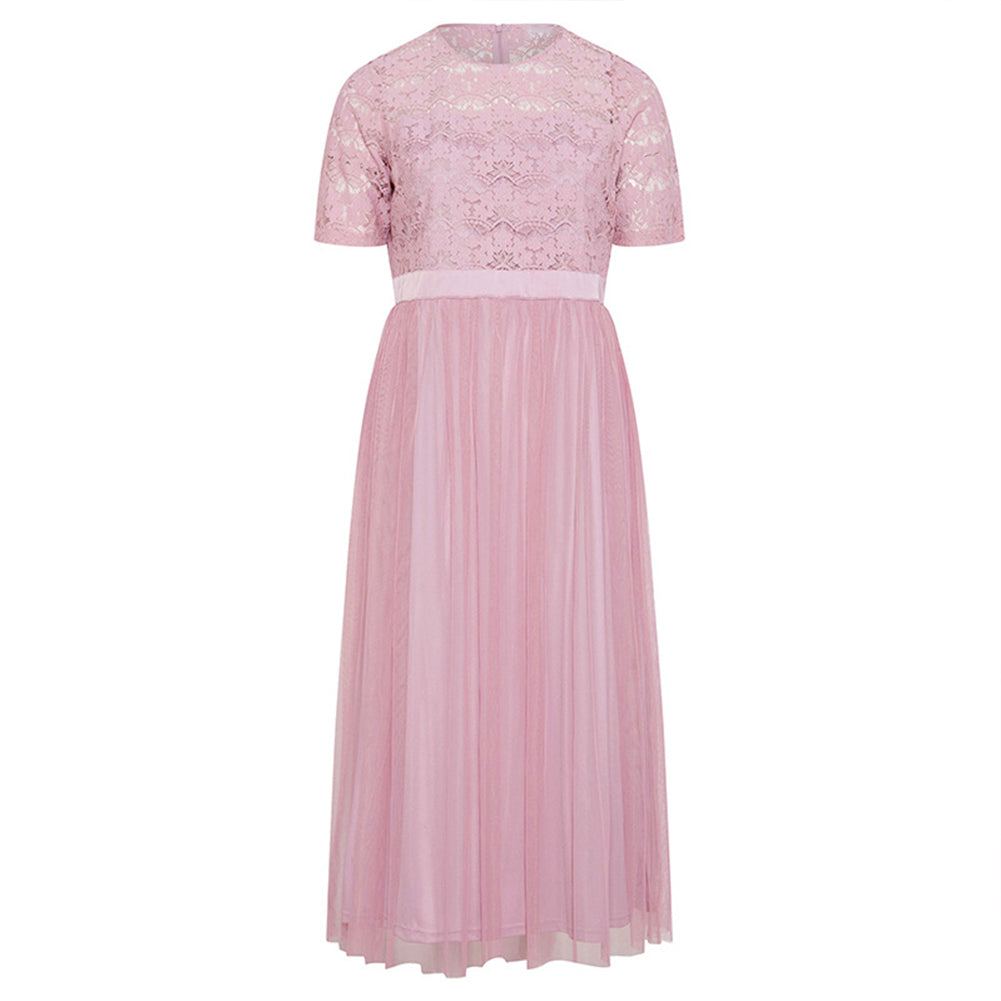 Alternative view of Women Plus Size Hollow Out Lace Sweet Princess Style Long Dress