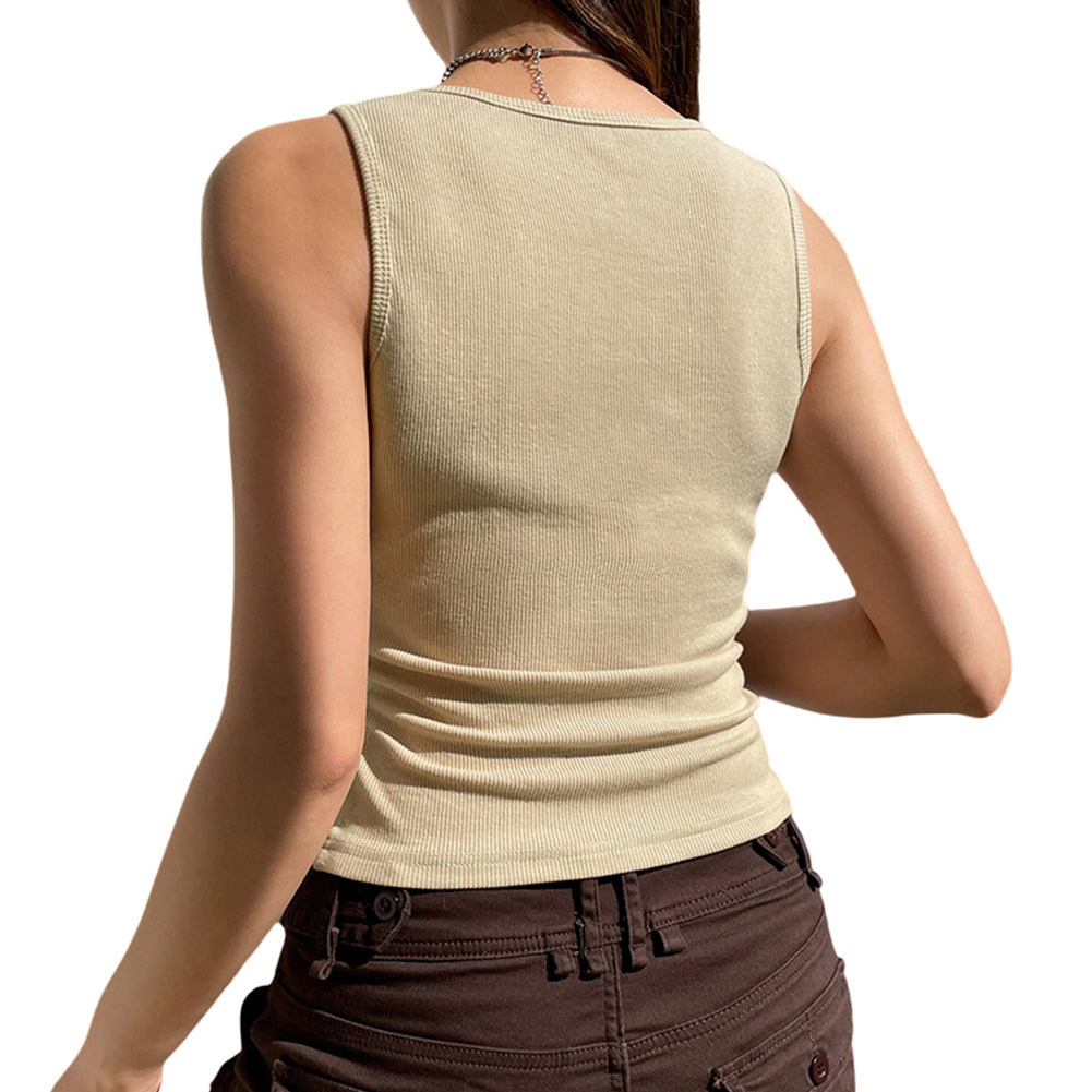 Alternative view of 2023 Spring Retro Butterfly Printed Round Neck Slim Tops