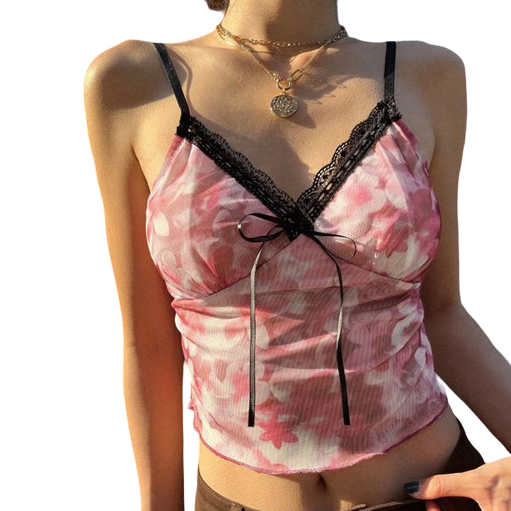 Alternative view of Women Sexy Lace Camisole Bowknot V-neck Vest Tank Tops